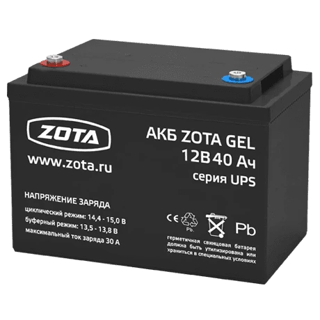 Аккумулятор ZOTA GEL 40-12 от официального дилера ЭЛНА ТЭН