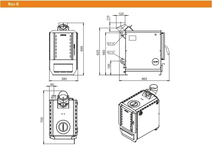 Котел твердотопливный ZOTA Box 8 от официального дилера ЭЛНА ТЭН