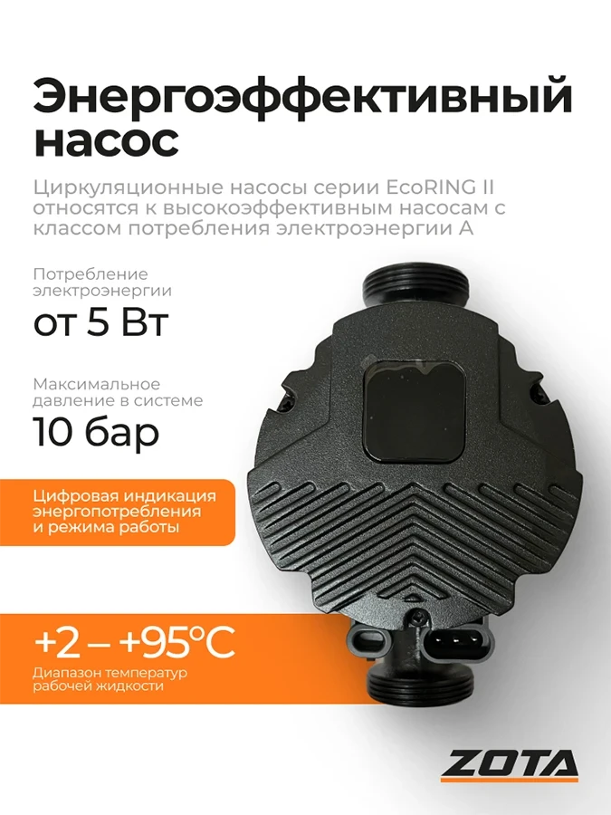 Насос ZOTA EcoRING II 25-40 180 с гайками от официального дилера ЭЛНА ТЭН
